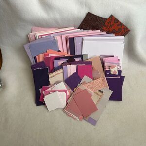 3/$15 Scrapbook Junk Journal Paper Assorted Sizes Textures Pink Purple